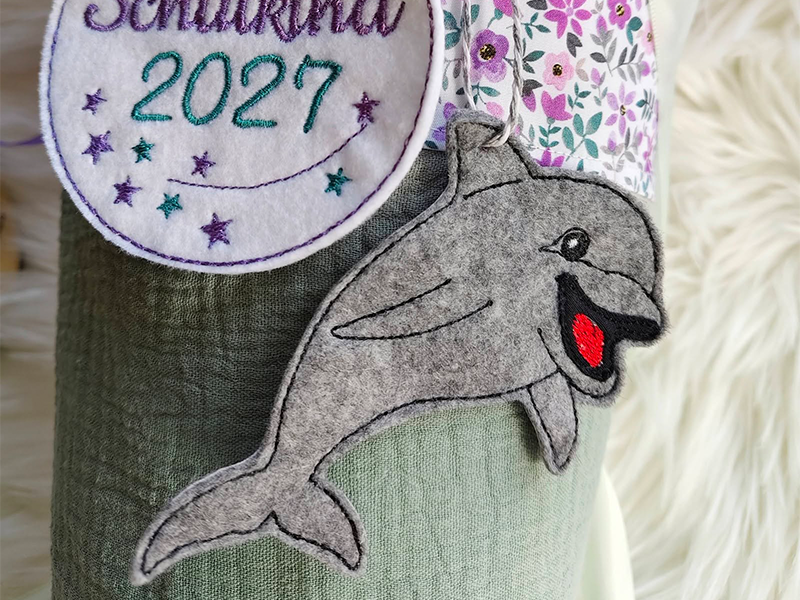 Preview: Delfin - doodle Stickdatei